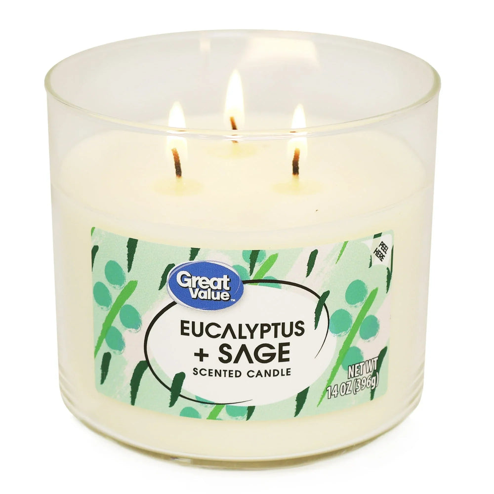 Great Value Eucalyptus & Sage Candle, 14 oz - USA MEGA SHOP