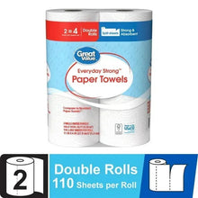 Everyday strong paper towels, double roll pack with split sheets