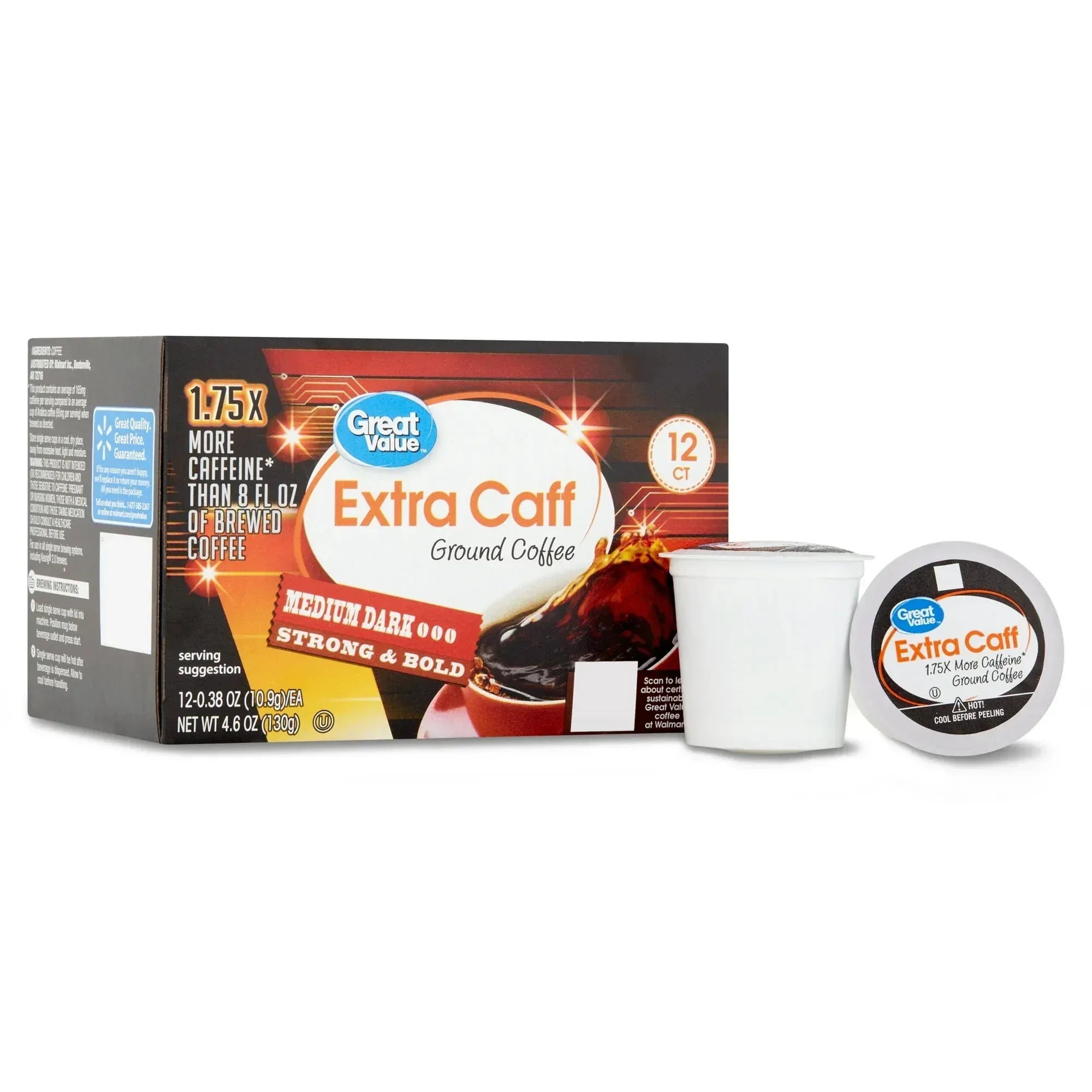 Great Value Espresso, Dark Roast Coffee Pods, 12 Count - USA MEGA SHOP