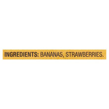 Ingredients label: bananas and strawberries for freeze-dried fruit crisps