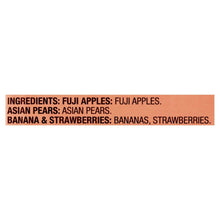 Ingredients panel: fuji apples, asian pears, bananas, strawberries