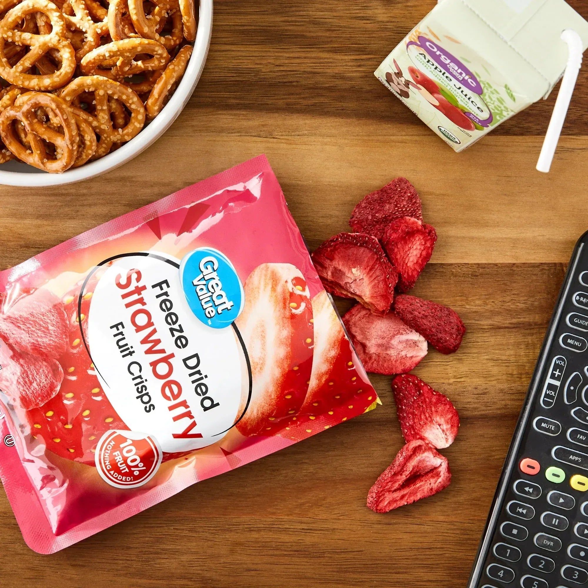Great Value Freeze Dried Strawberry Fruit Crisps, 0.26 oz, 6 Count