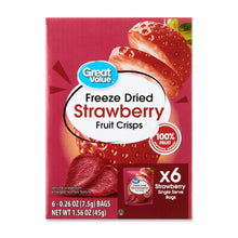 Great Value freeze-dried strawberry fruit crisps, 6-count pack, 1.56 oz total