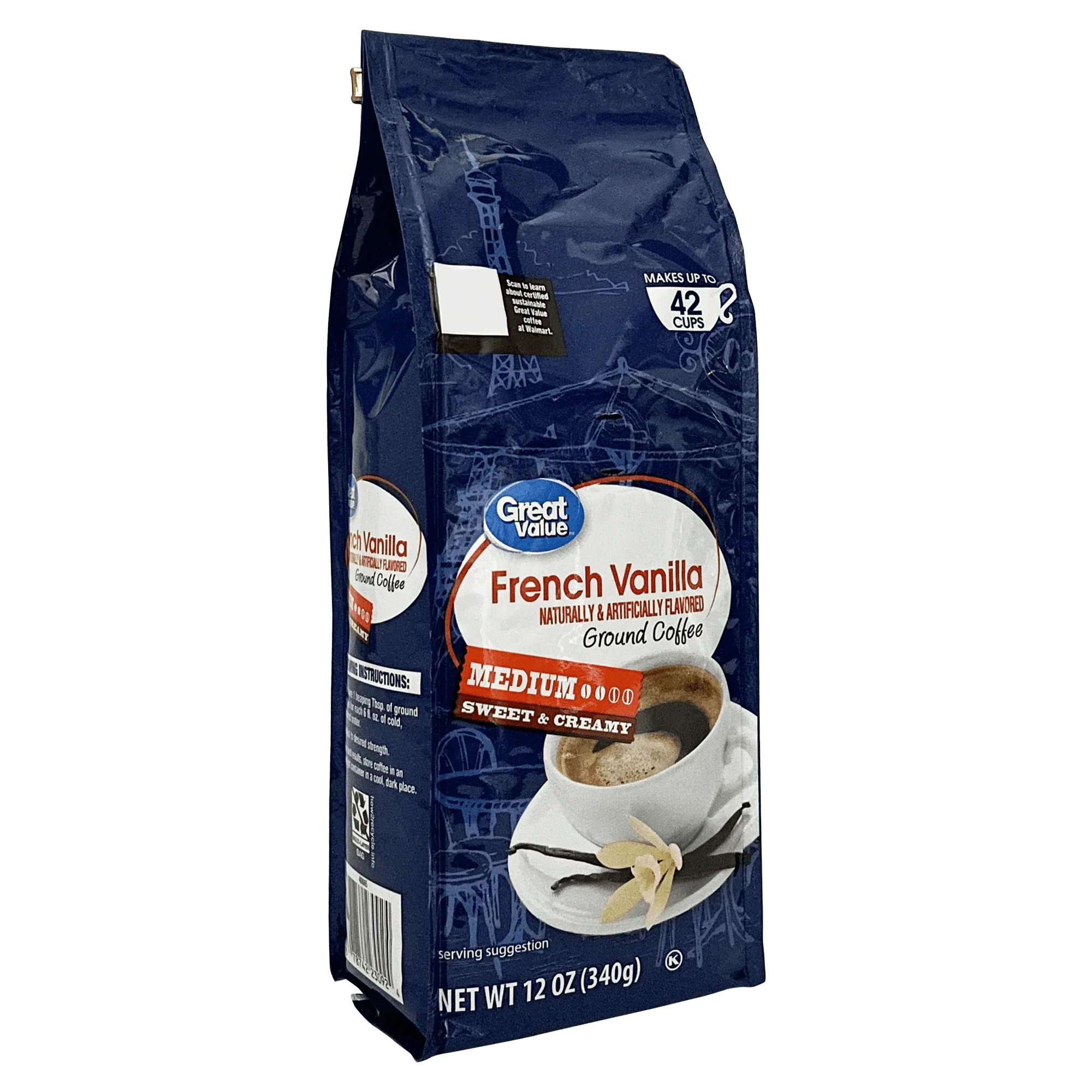 Great Value Donut Shop, 100% Arabica, Medium Roast, Ground Coffee, 12 oz