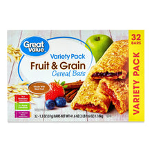 Fruit & Grain cereal bars variety pack with 32 bars