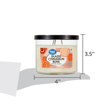 Glazed Cinnamon Buns scented candle jar, 4" wide and 3.5" high