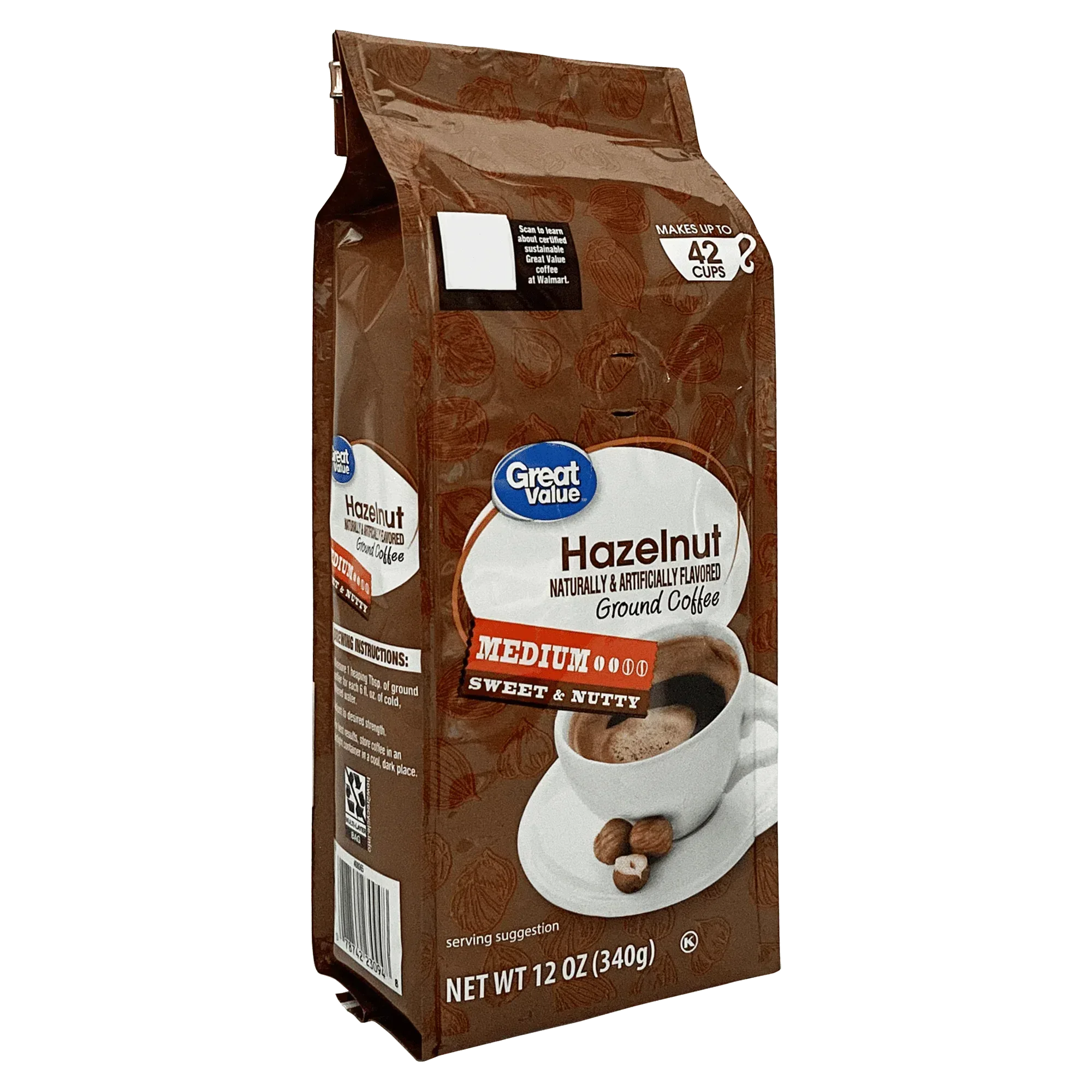 Great Value Donut Shop, 100% Arabica, Medium Roast, Ground Coffee, 12 oz