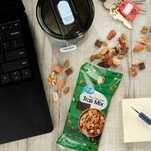 Great Value Keto Chocolate Trail Mix green pouch with ingredients visible