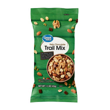 Great Value Keto Chocolate Trail Mix green pouch with almonds, peanuts, and cocoa chunks