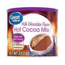 Great Value hot cocoa mix canister, milk chocolate flavor, 27.7 oz