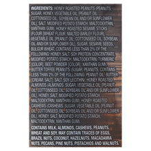 Great Value Nut & Honey Trail Mix ingredient panel on back of bag