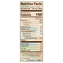 Nutrition facts label for peanut butter flavored trail mix, serving size 1/4 cup