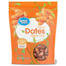 Great Value pitted Deglet Noor dates bag, 8 oz front pack