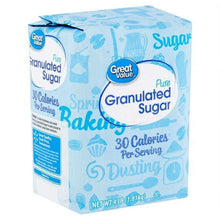 Granulated sugar box with blue label, Great Value Pure, 4 lb
