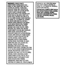 Ingredients label for s'mores trail mix, listing peanuts and chocolate mix-ins