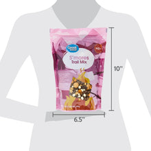 S'mores trail mix pouch with size shown: 10 in tall and 6.5 in wide