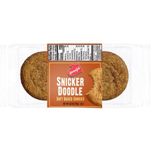 Homestyle snickerdoodle cookies pack with two round cookies and brand label