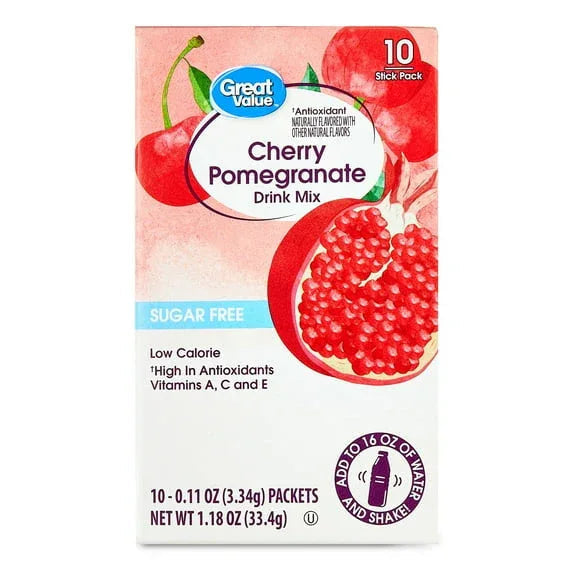 Great Value Sugar-Free Iced Tea with Peach Powdered Drink Mix, 0.07 oz, 10 Packets