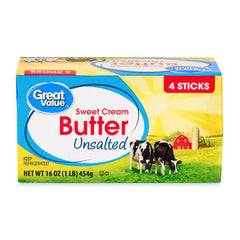 Great Value Sweet Cream Unsalted Butter, 16 oz, 4 Sticks - USA MEGA SHOP