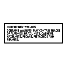Ingredients label: walnuts; contains walnuts, may contain traces of other nuts
