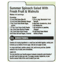 Recipe directions card for salad with walnuts and fresh fruit