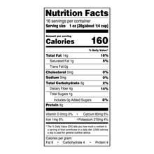 Almonds Nutrition Facts label, 160 calories per 1/4 cup serving