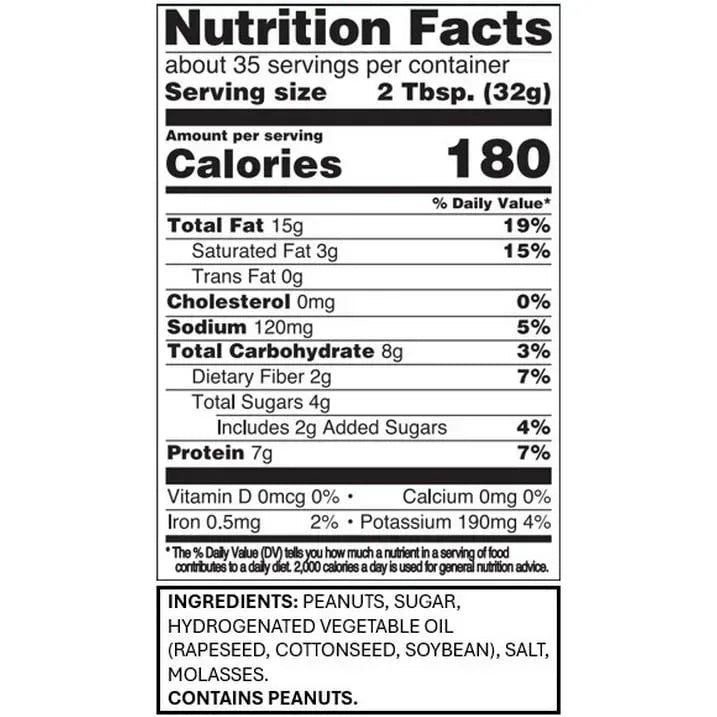 Great Value Creamy Peanut Butter, 40 oz