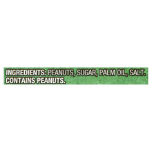 Ingredients label: peanuts, sugar, palm oil, salt; contains peanuts