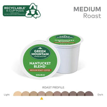 Nantucket Blend medium roast K-Cup pods with roast profile graphic
