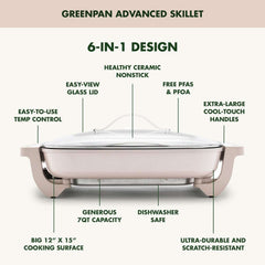 GreenPan Advanced 7-Quart Electric Ceramic Nonstick Skillet