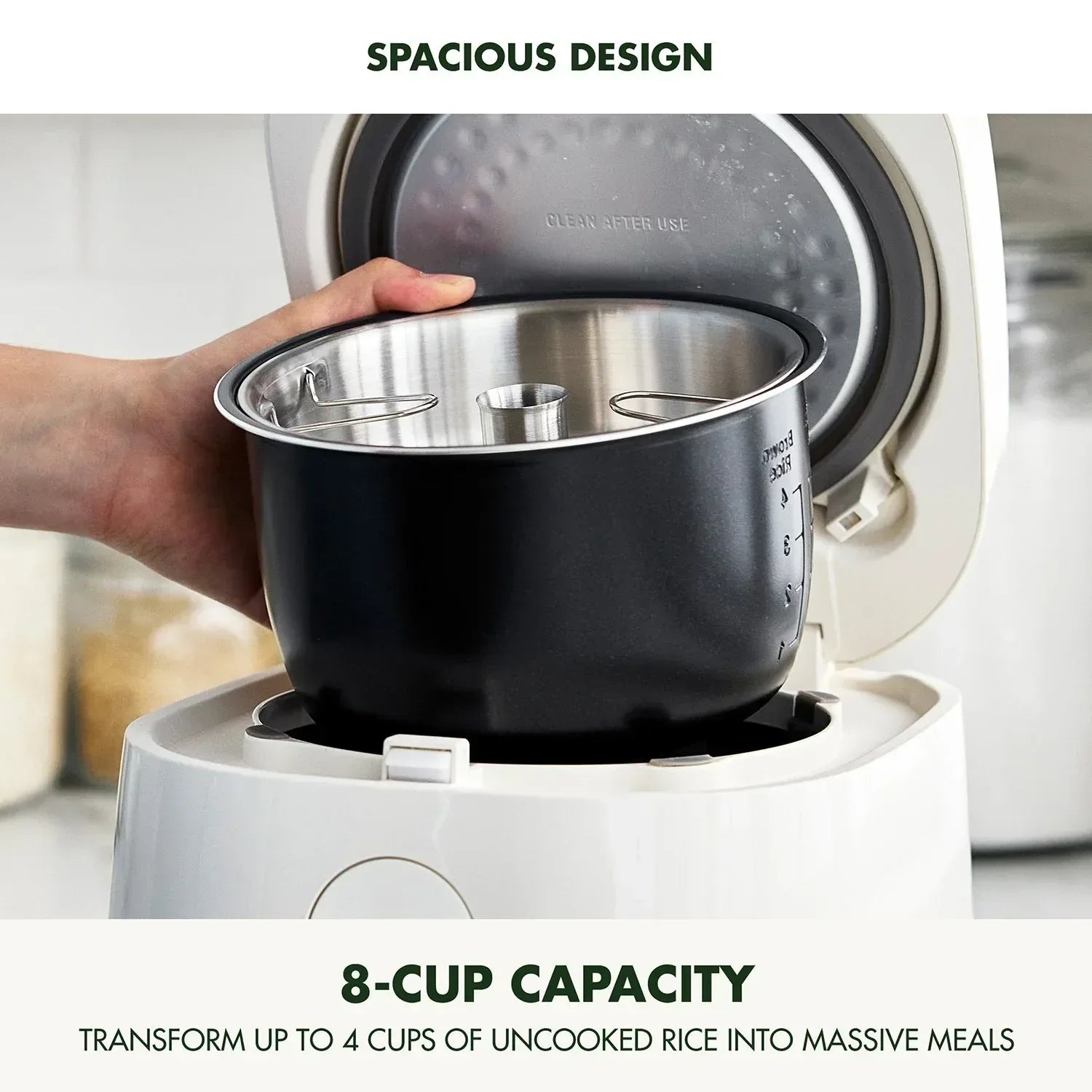 GreenPan 4-Cup Carb Reducing Electric Rice Cooker with 10 Presets