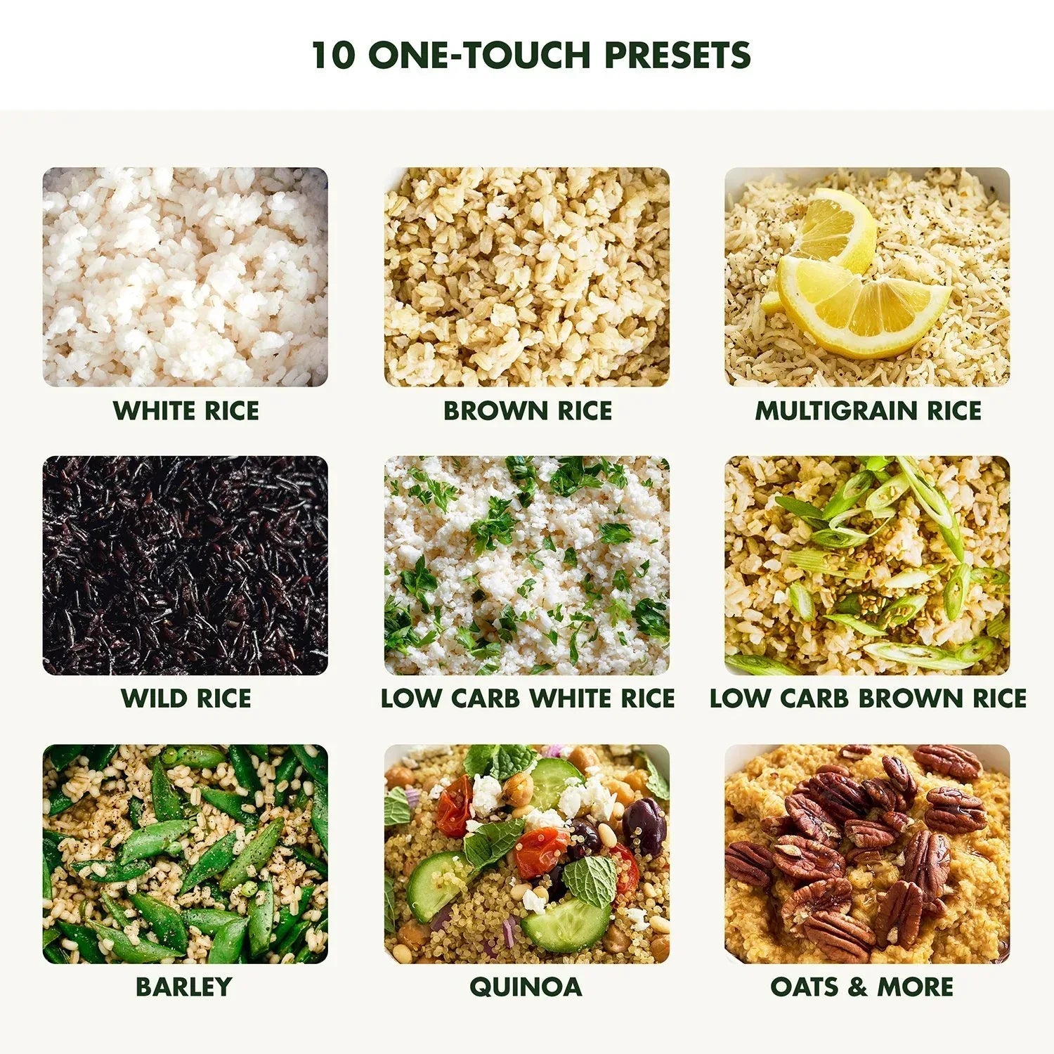 GreenPan 4-Cup Carb Reducing Electric Rice Cooker with 10 Presets