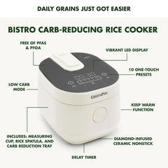 GreenPan 4-Cup Carb Reducing Electric Rice Cooker with 10 Presets