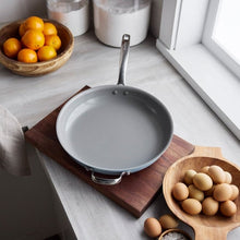GreenPan The Big Fry pan viewed from above, showing its wide gray cooking surface