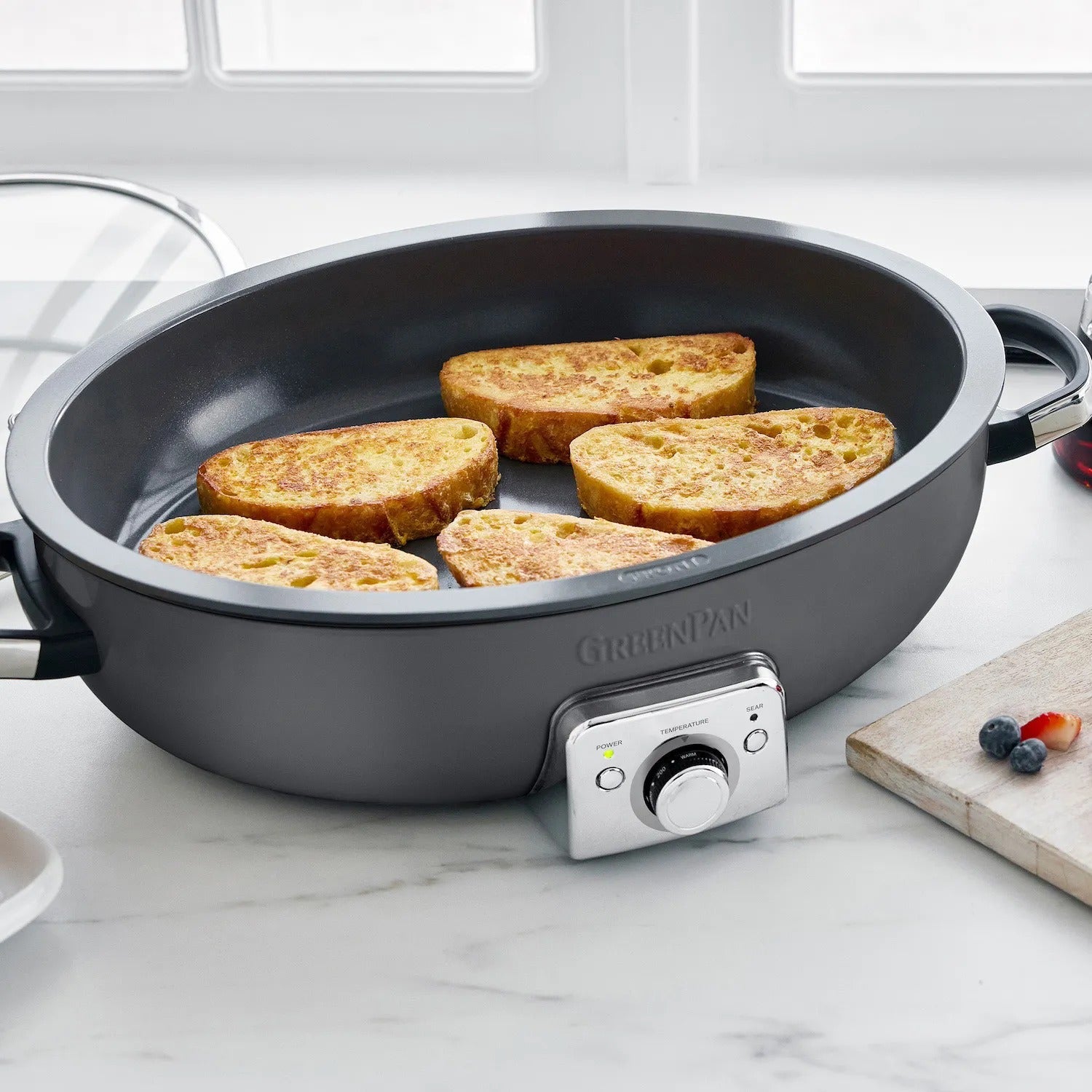 GreenPan Elite Ceramic Nonstick Oval Electric Skillet, 5.5 qt.