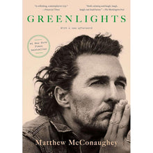 Greenlights paperback book cover with Matthew McConaughey portrait and title text