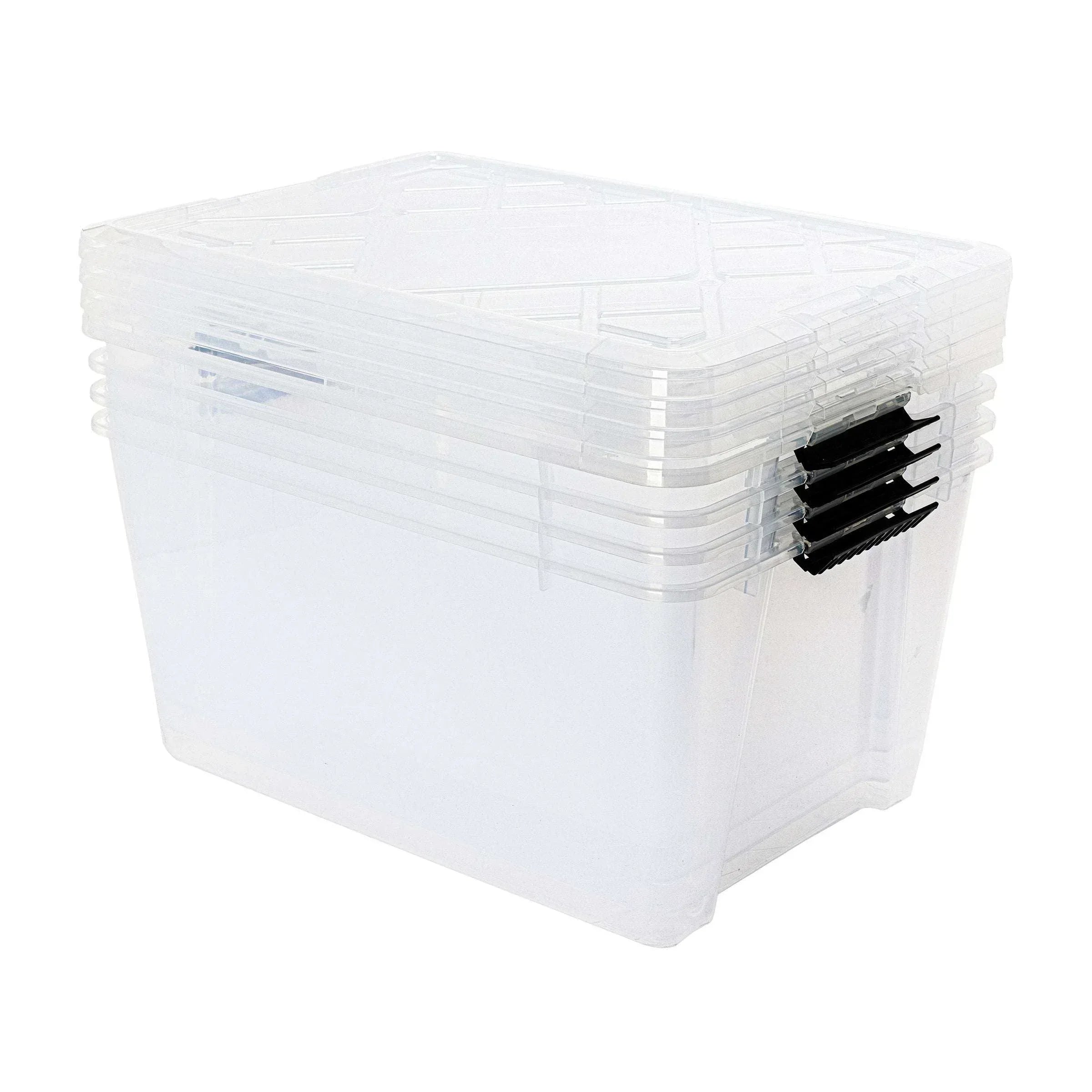 Greenmade InstaView 45 Quart Storage Bin with Latching Lid, 4-pack
