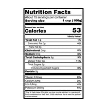 Nutrition Facts panel for grilled summer vegetable blend, 53 calories
