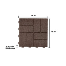 Brown SmartLoc interlocking paver tile, 16 in. square, 0.625 in. thick.