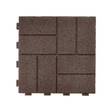 Brown interlocking paver tile with SmartLoc tabs, textured rectangular pattern.
