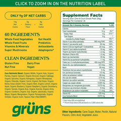 Gruns Adult Organic Superfood Greens Multivitamin Gummies, 25 ct.