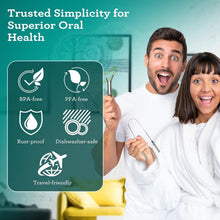 Stainless steel tongue scraper set for superior oral health, BPA-free and travel-friendly