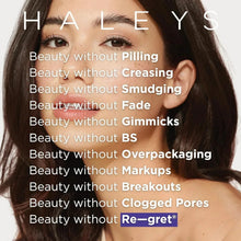 HALEYS makeup brush set promo graphic with brand name and beauty text