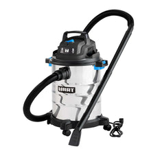 Hart 6-gal stainless wet/dry vacuum with black hose and top controls
