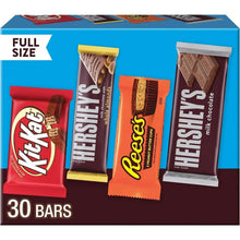 HERSHEY'S variety pack milk chocolate candy with 30 bars in assorted wrappers
