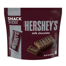 Hershey's milk chocolate snack size candy bag with bar pieces, front view