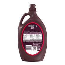 HERSHEY'S chocolate syrup bottle back label with Nutrition Facts and barcode