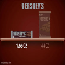 HERSHEY'S milk chocolate bars package lineup with 1.55 oz and 4.4 oz labels