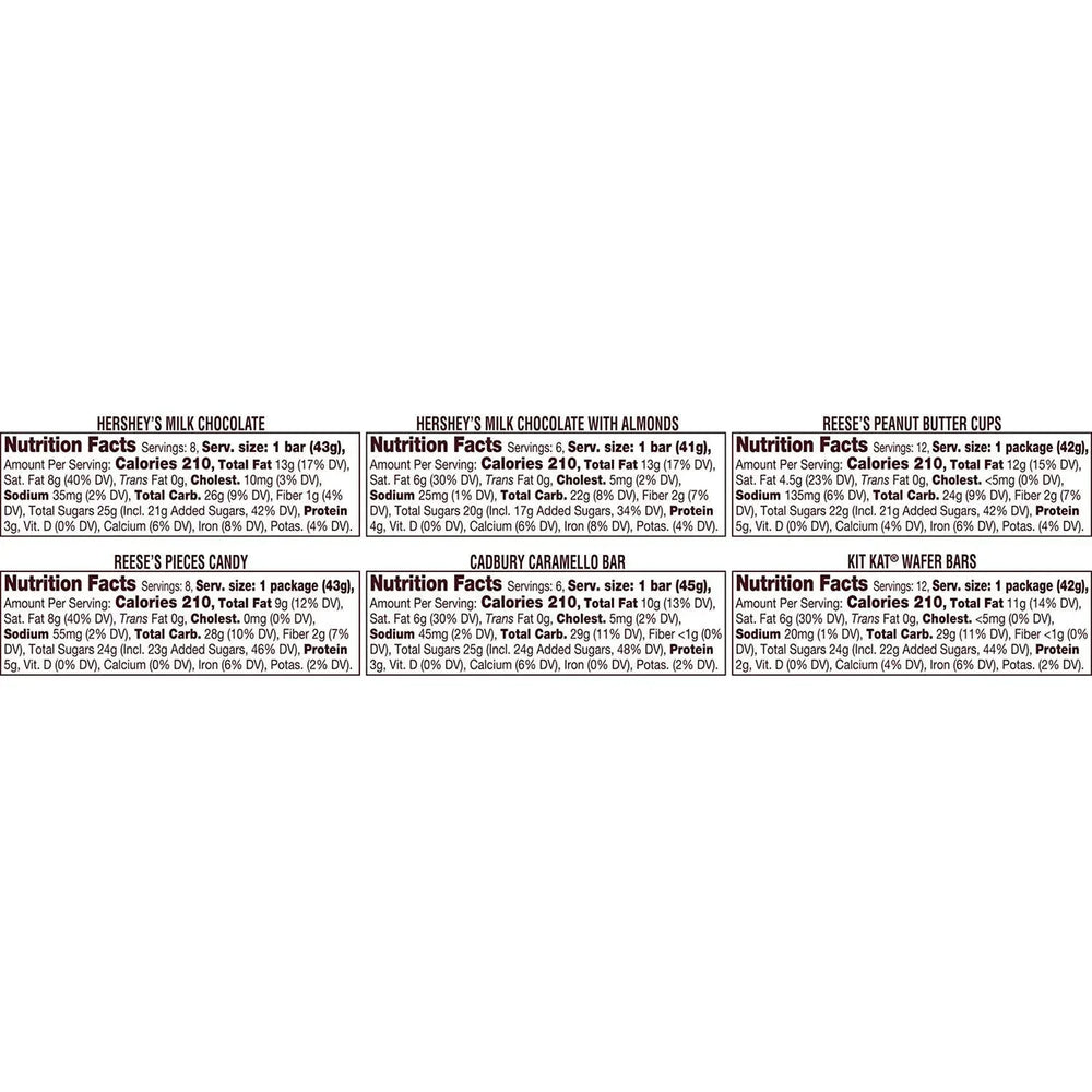HERSHEY'S Chocolate Lovers Candy Bars, Variety Pack, Full Size, 52 pk. - USA MEGA SHOP