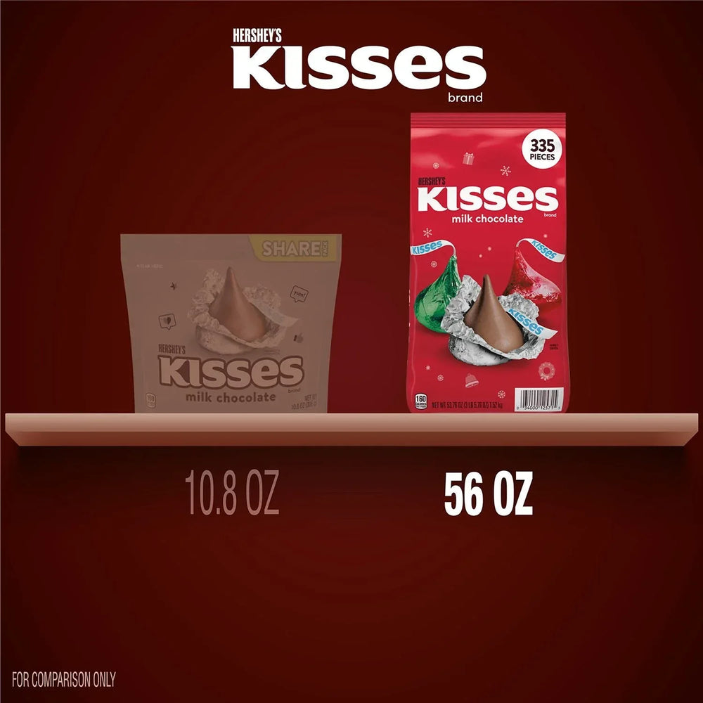 HERSHEY'S KISSES Christmas Milk Chocolate Candy, 335 pcs. - USA MEGA SHOP